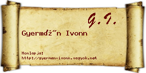 Gyermán Ivonn névjegykártya